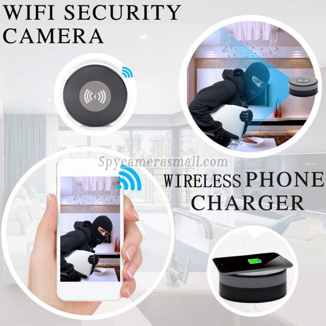 HD WIFI IP Camera Wireless Charger Pad Spy Cam best for Nanny Video Recorder 1080P